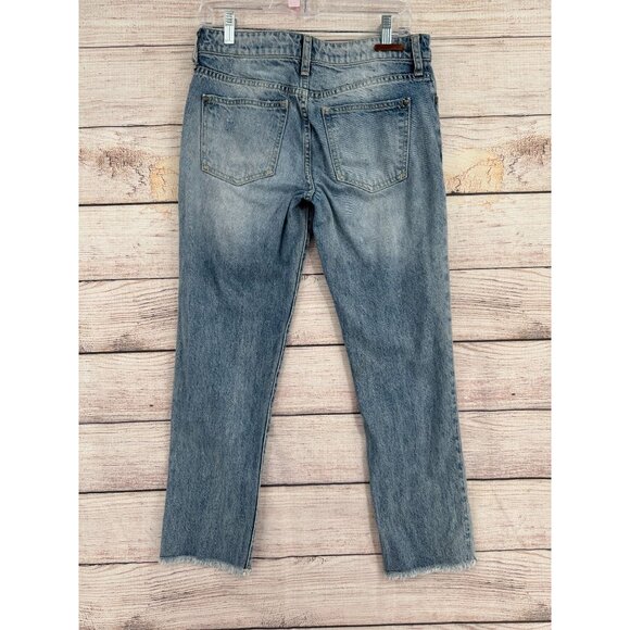 Pilcro Anthropologie Hyphen Mid Rise Boyfriend Jeans Women's 27 Blue Medium Wash - Picture 2 of 12